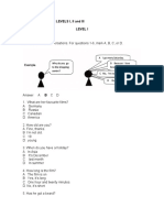 READING QUESTION LEVELS I, II and III