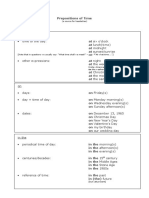 Prepositions of Time