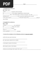 Simple Present Tense - Review