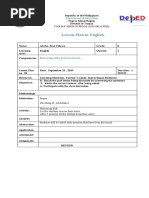 Lesson Plan in English: Tanjay High School (Legislated)