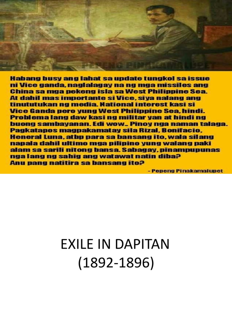 Exile in Dapitan | PDF | Tagalog Language