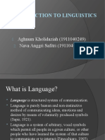 Introduction To Linguistics