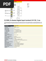 EL1008 - 8-Channel Digital Input Terminal 24 V DC, 3 Ms