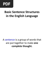 Basic Sentence Structures in The English Language