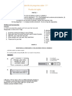 Cuadernillo de Preguntas Saber 11° Prueba de Inglés: Examen 1