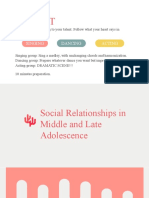 Social Relationships in Middle and Late Adolescence