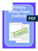 Primary Writing Paper (Vertical) : by Meghan Baudler