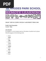 Mark's Grade 7 sp1 Holiday Assignment Term 1 - 2020 PDF