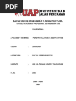 Examen Final de Costos y Presupuestos