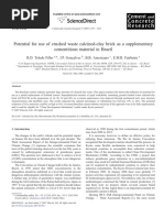 Potential For Use of Crushed Waste Calcined-Clay Brick As A Supplementary Cementitious Material in Brazil