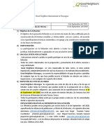 Terminos de Licitacion Proyectos de Saneamiento e Higiene Básico en Santa Teresa