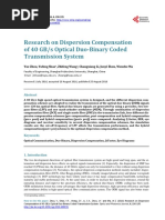 Research On Dispersion Compensation of 40 GB/s Optical Duo-Binary Coded Transmission System