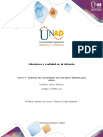 Formato Tarea 3 - Diseñar Dos Actividades de Literatura Infantil para Niños