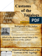 Customs of The Tagalogs: Las Costumbres de Los Indios Tagalos de Filipinas