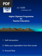 Ju: Cebs: Higher Diploma Programme For Teacher Educators