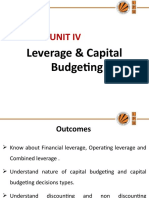 Unit Iv: Leverage & Capital Budgeting