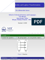 MAT1001 - Calculus and Laplace Transformation: Dr.A.Benevatho Jaison