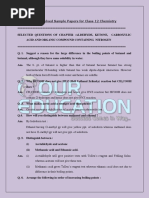 Selected Questions of Chapter Aldehyde K Solved Sample Papers For Class 12 Chemistry