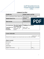 Assignment Cover Sheet Qualification Module Number and Title