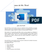 Uso y Funciones de Ms. Word