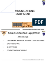 Communications Equipment: Reconnaissance and Surveillance Leader Course