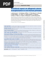 Preclinical Report On Allogeneic Uterus Transplantation in Non Human Primates