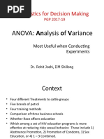 Statistics For Decision Making: ANOVA: Analysis of Variance