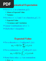 Mathematical Expectation: For A R.V. X or A Function G (X)