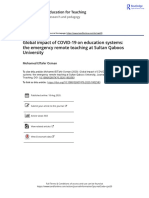 Global Impact of COVID 19 On Education Systems The Emergency Remote Teaching at Sultan Qaboos University