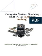 Computer Systems Servicing NCII (G12) : (Learning Activity)