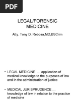 Legal/Forensic Medicine: Atty. Tony D. Rebosa, MD, Bscrim