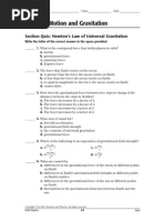 7-2 Newton's Law of Universal Gravitation