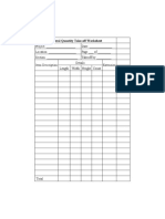 General Quantity Take-Off Worksheet