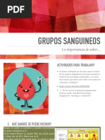 Actividad Grupos Sanguineos 4 Año