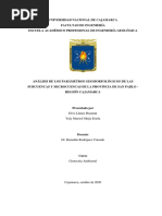 Análisis de Los Parámetros Geomorfológicos de Las Subcuencas y Microcuencas de La Provincia de San Pablo - Región Cajamarca