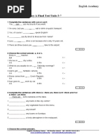 Elem A Final Test Units 5-7