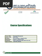 Course Specifications Strategic Management