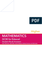 GCSE Mathematics For Edexcel Higher Student Book Answers