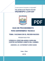 "Arzobispo Loayza": Guia de Procedimiento para Enfermeria Tecnica