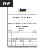 Ingeniería PCH San Matías: Especificaciones de Construcción para Edificaciones