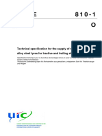 Uic Code: Technical Specification For The Supply of Rough Rolled Non-Alloy Steel Tyres For Tractive and Trailing Stock