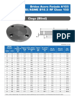 Brida Ciega A105 ANSI - ASME B16.5 RF Clase 150 Ficha Tecnica