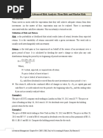 Chapter Five: Advanced Risk Analysis: Firm Risk and Market Risk