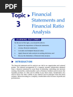 Topic: Financial Statements and Financial Ratio Analysis