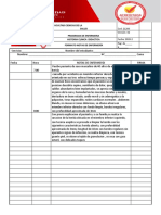 Formato DE NOTA DE ENFERMERIA