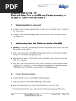 Incubator 8000 IC / SC / NC Electrical Safety Test in The USA and Canada According To UL2601-1 / Table 19.100 and Table IV