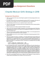 Chipotle Mexican Grill's Strategy in 2018: 12 - Case Assignment Questions