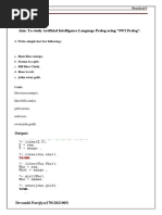 Aim: To Study Artificial Intelligence Language Prolog Using "SWI Prolog"