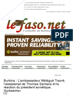 Burkina: L'ambassadeur Mélégué Traoré, L'assassinat de Thomas Sankara Et La Réaction Du Président Soviétique, Gorbatchev