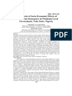 An Analysis of Socio-Economic Effects of Boko Haram Insurgency in Potiskum Local Government, Yobe State, Nigeria